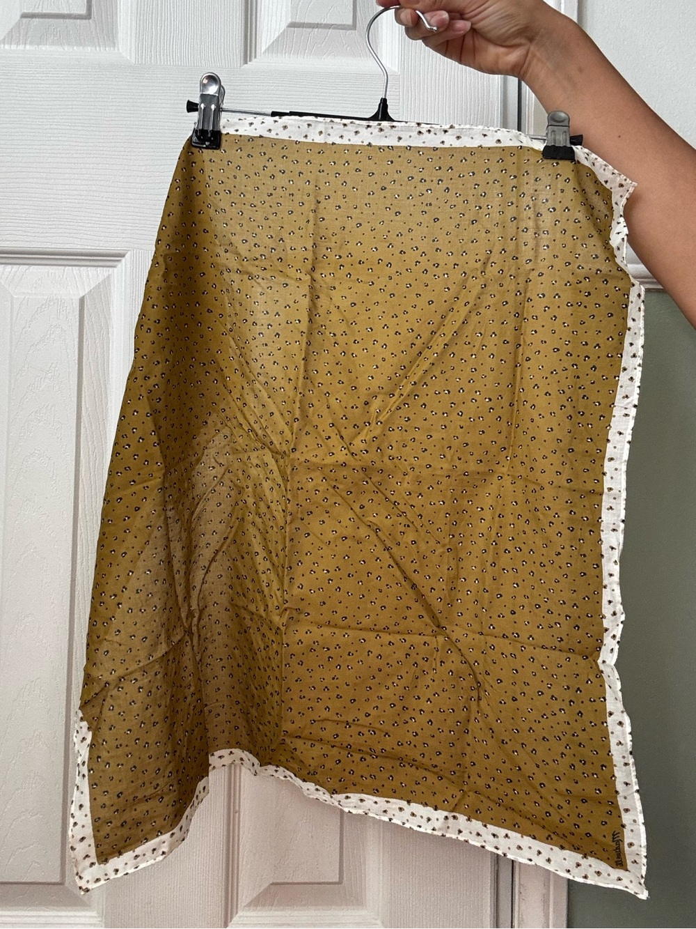 Madewell Mustard and Cream Floral Print Bandanna Scarf